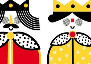 Dibujo pareja de reyes